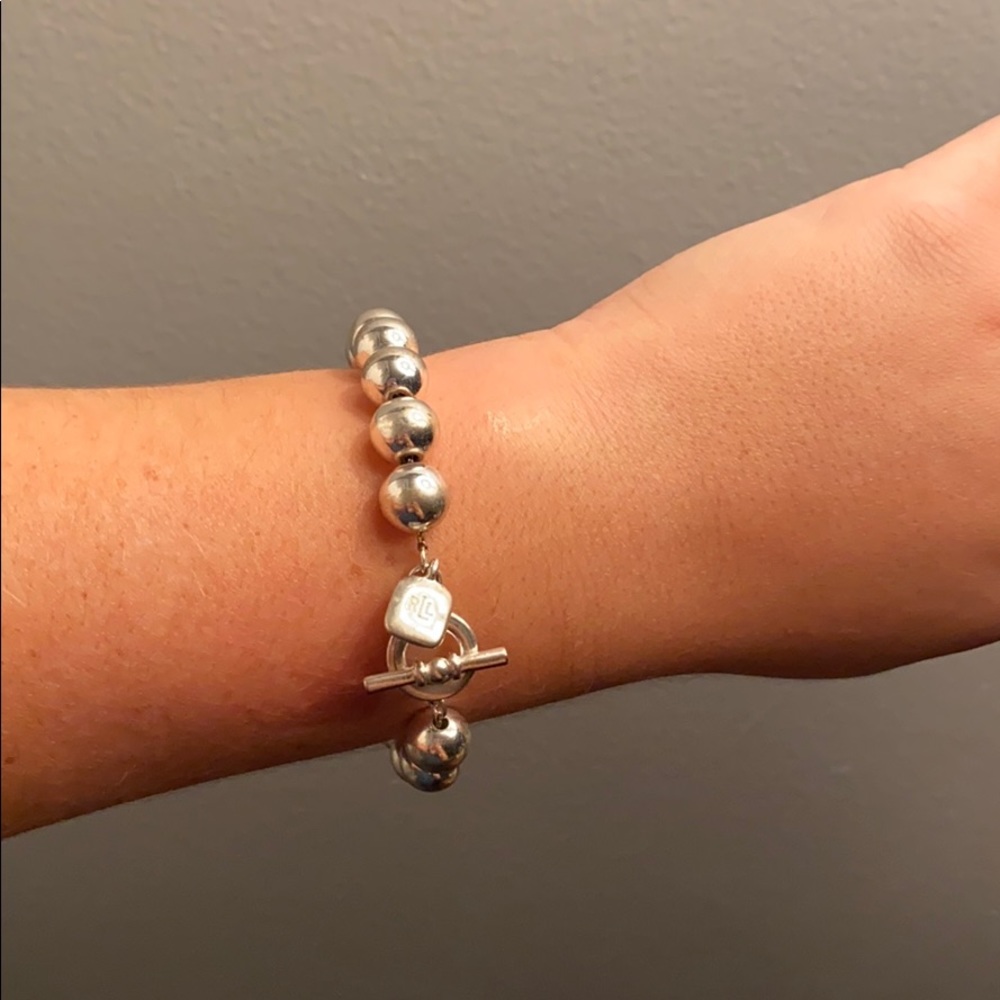 RL silver toggle bracelet